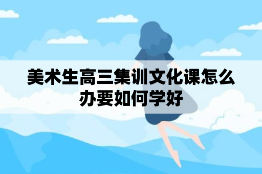 美术生高三集训文化课怎么办要如何学好